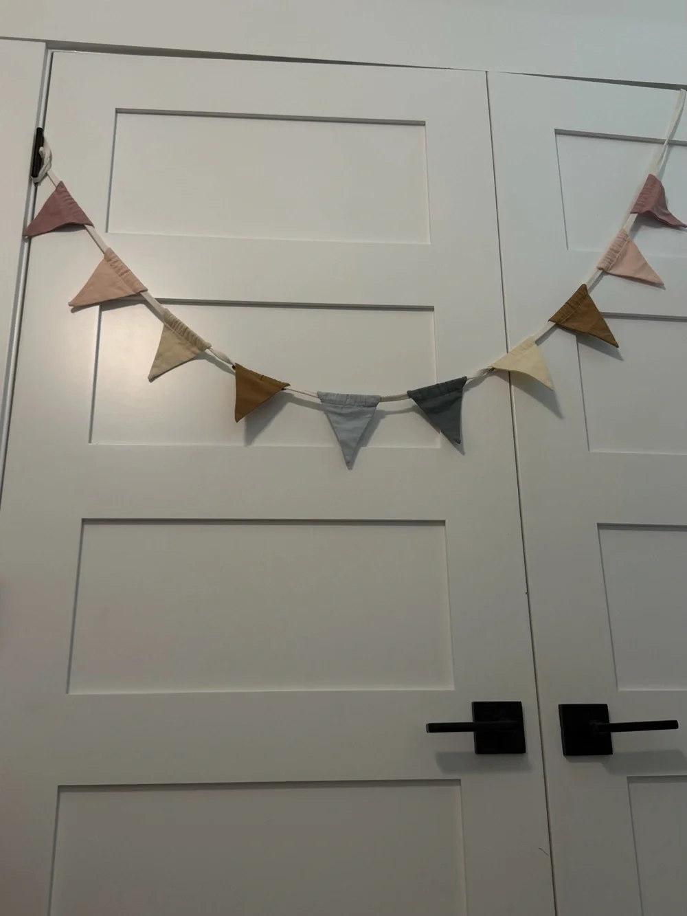 Neutral Cotton Triangle Pennant Garland - decoration